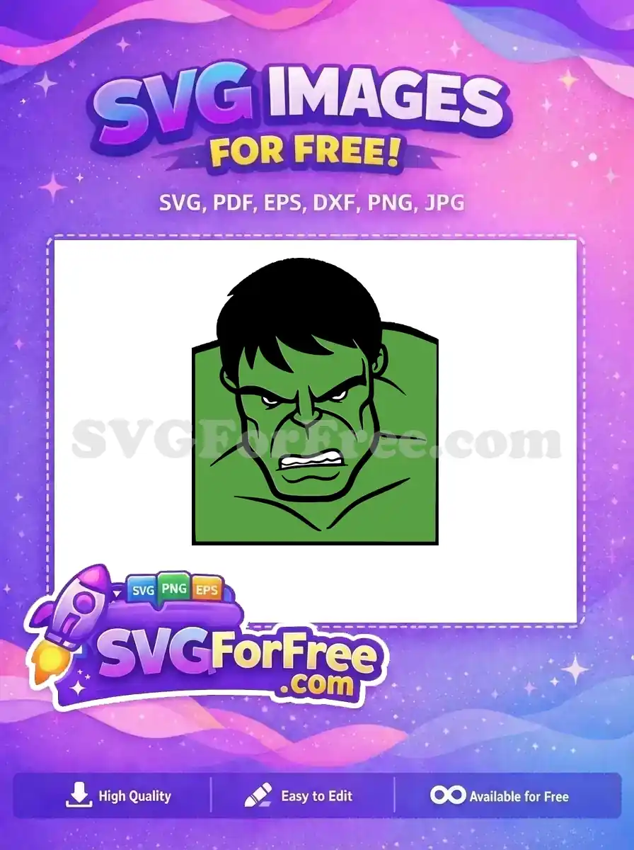 Free Angry Expression Free Green Muscled Hulk Movie Free SVG