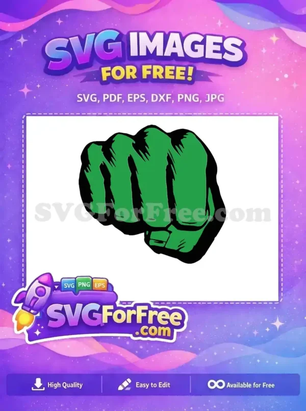 Free Green Fist Smash Free Comic Book Hulk Free SVG