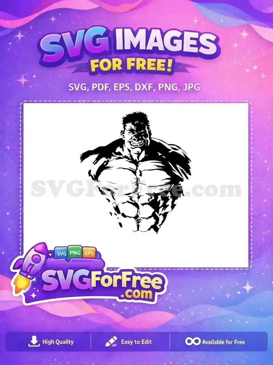 Free Angry Expression Free Muscular Hulk Avengers Free SVG