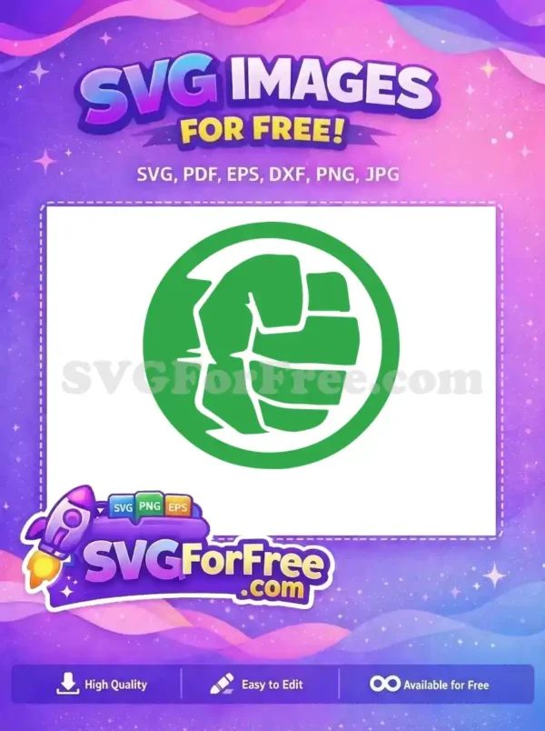 Free Green Fist Smash Free Superhero Logo Hulk Free SVG