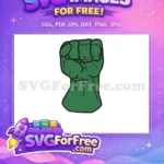 Free Green Fist Punch Free Angry Hand Hulk Free SVG - Instant Download