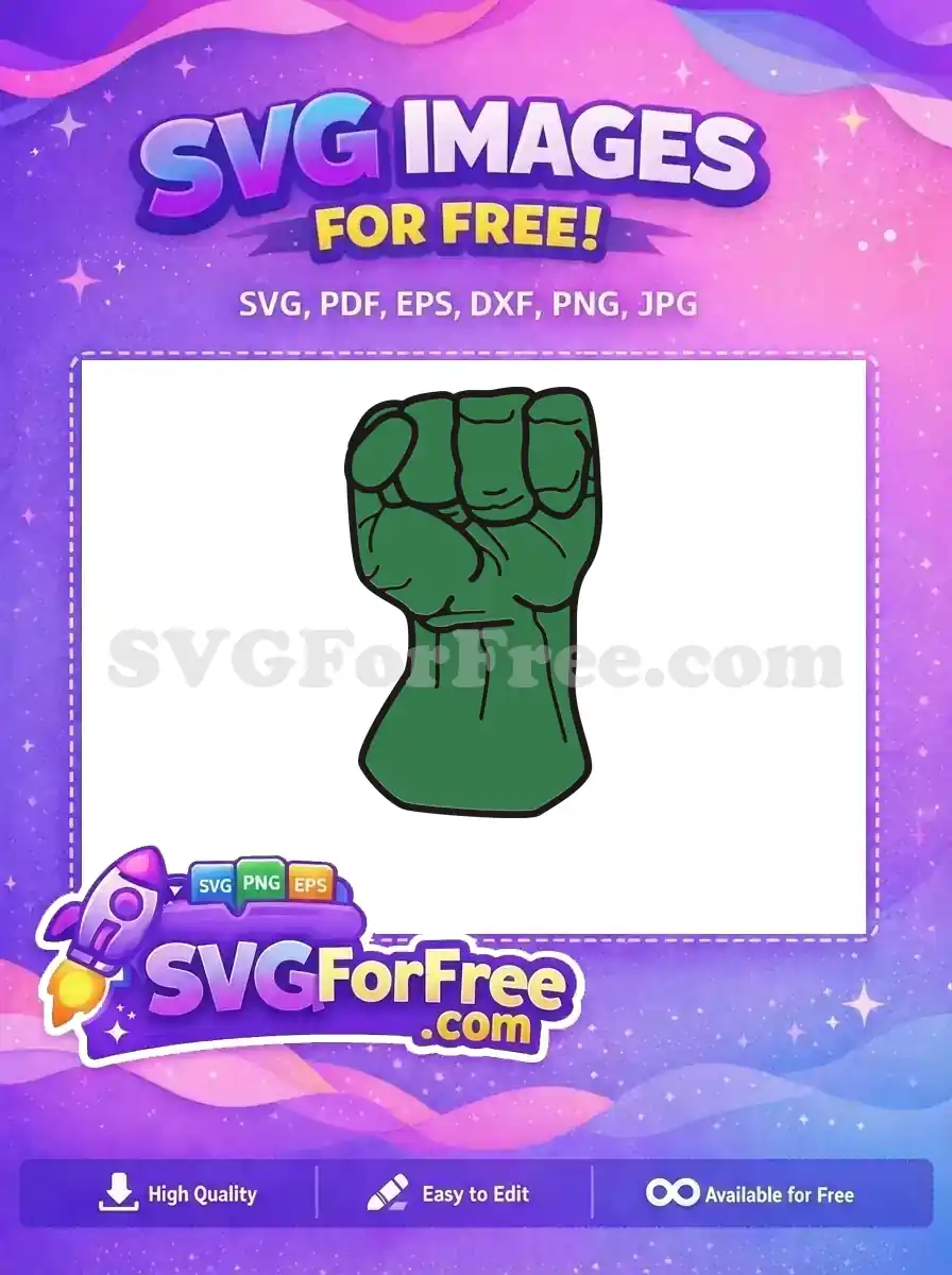 Free Green Fist Punch Free Angry Hand Hulk Free SVG