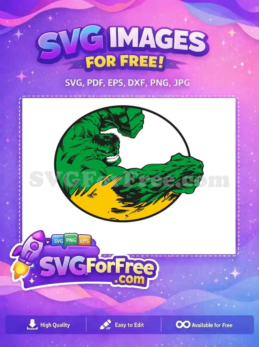 Free Angry Green Hulk Free Muscular Arms Avengers Free SVG