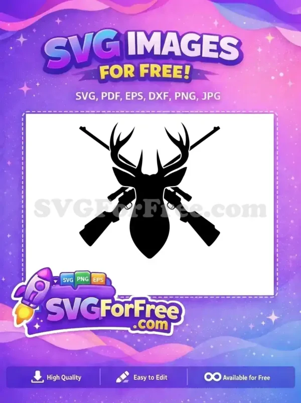 Free Antler Silhouette Free Hunting Rifles Deer Free SVG Free Antler Silhouette Free Hunting Rifles Deer Free SVG
