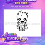Free Happy Groot Face Free Spiky Body I Am Groot Free SVG - Instant Download