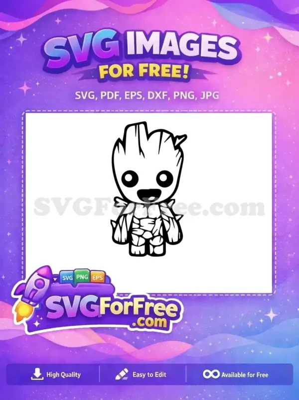Free Happy Groot Face Free Spiky Body I Am Groot Free SVG