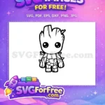 Free Baby Groot Face Free Silhouette I Am Groot Free SVG - Instant Download
