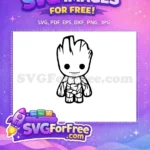 Free Baby Groot Smiling Free Simple I Am Groot Free SVG - Instant Download