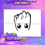 Free Baby Groot Face Free Big Eyes Guardians Free SVG - Instant Download
