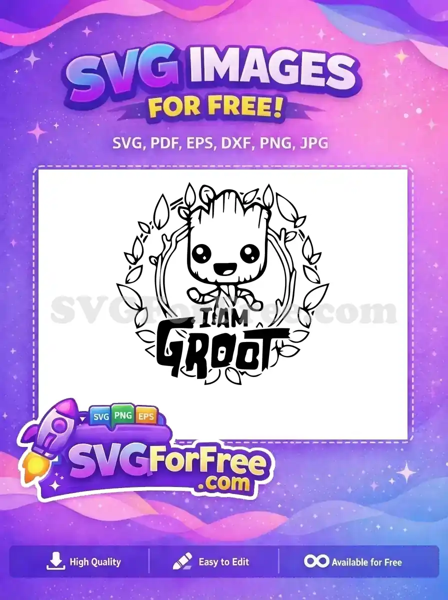Free Cute Baby Groot Free Leaf Border I Am Groot Free SVG