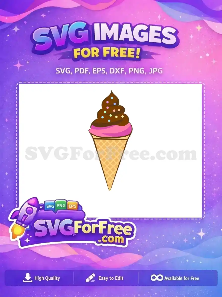 Free Chocolate Swirl Free Pink Layered Ice Cream Free SVG