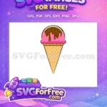 Free Pink Scoop Free Chocolate Drip Ice Cream Free SVG - Instant Download