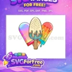 Free Sprinkled Ice Cream Free Colorful Popsicles Dessert Free SVG - Instant Download
