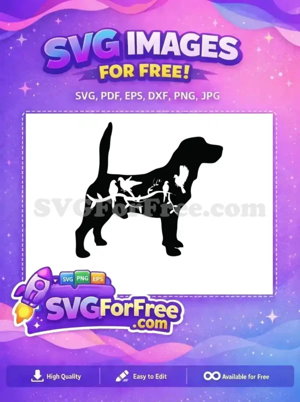 Free Dog Pigeons Silhouette Free Branch Design Insects Free SVG