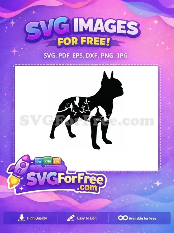 Free Dog Birds Silhouettes Free Vector Art Decal Free SVG