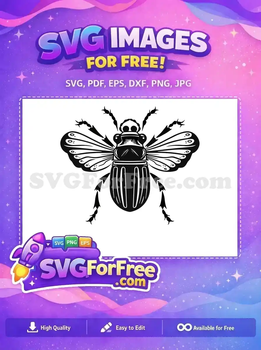 Free Detailed Wings Free Black Beetle Insect Free SVG