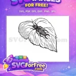 Free Detailed Insect Free Leaf Design Art Free SVG - Instant Download