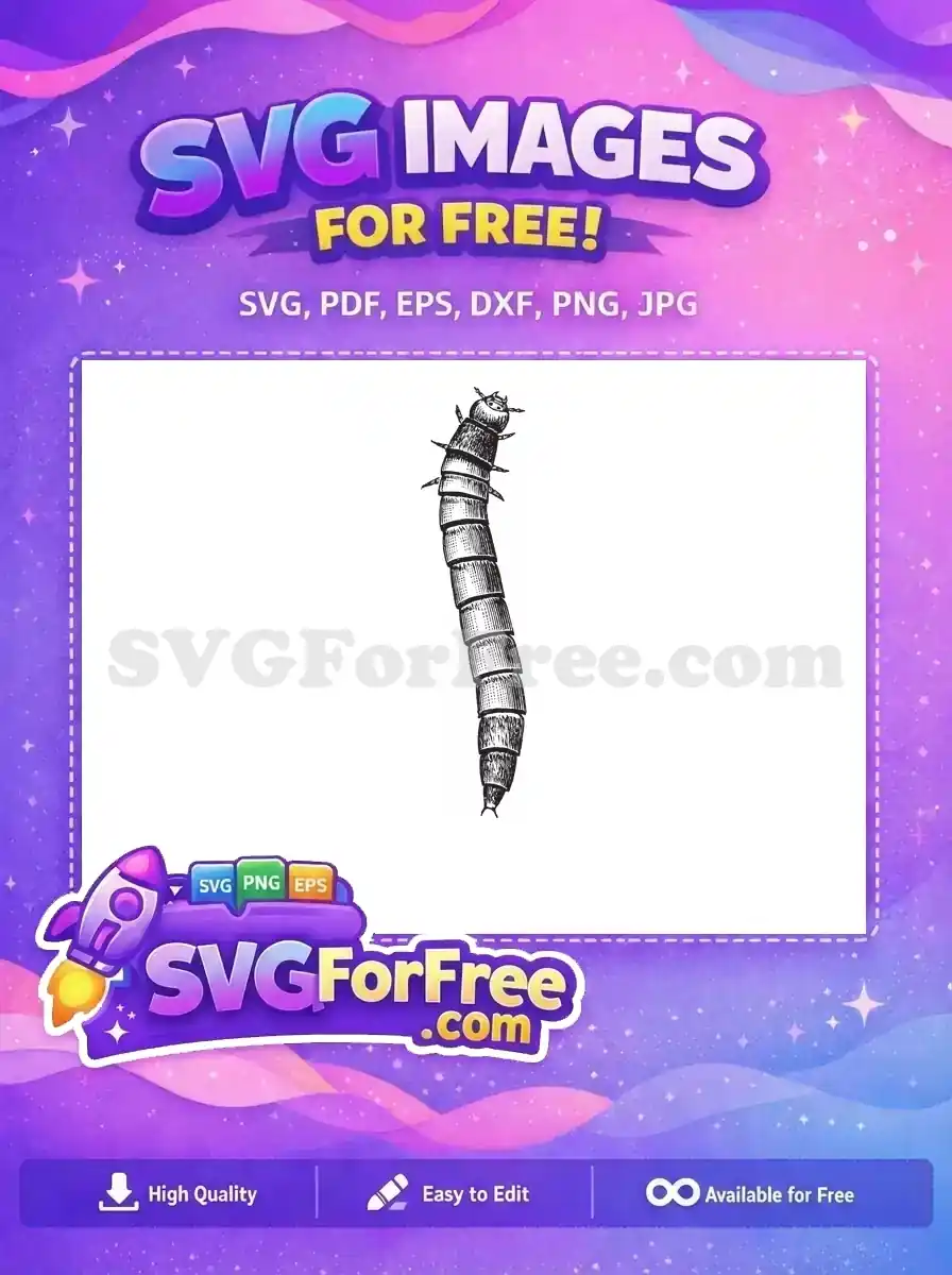 Free Segmented Body Free Black Insect Larva Design Free SVG