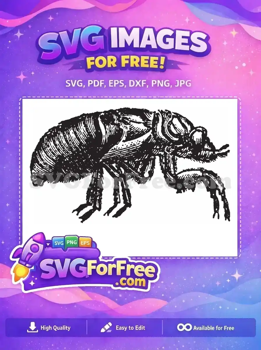 Free Detailed Insect Free Vector Cicada Graphic Free SVG