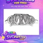 Free Black Beetle Head Free Engraved Style Insect Free SVG - Instant Download