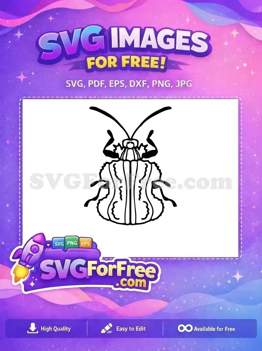 Free Black Outline Insect Free Antennae Bugs Drawing Free SVG