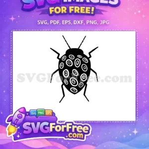 Free Black Beetle Free White Circles Insects Free SVG
