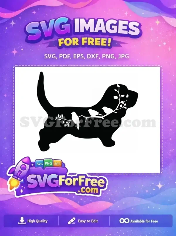 Free Cat Silhouette Free Birds Branch Springtime Free SVG