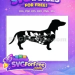 Free Dog Birds Branch Silhouette Free Maple Leaves Animal Free SVG - Instant Download