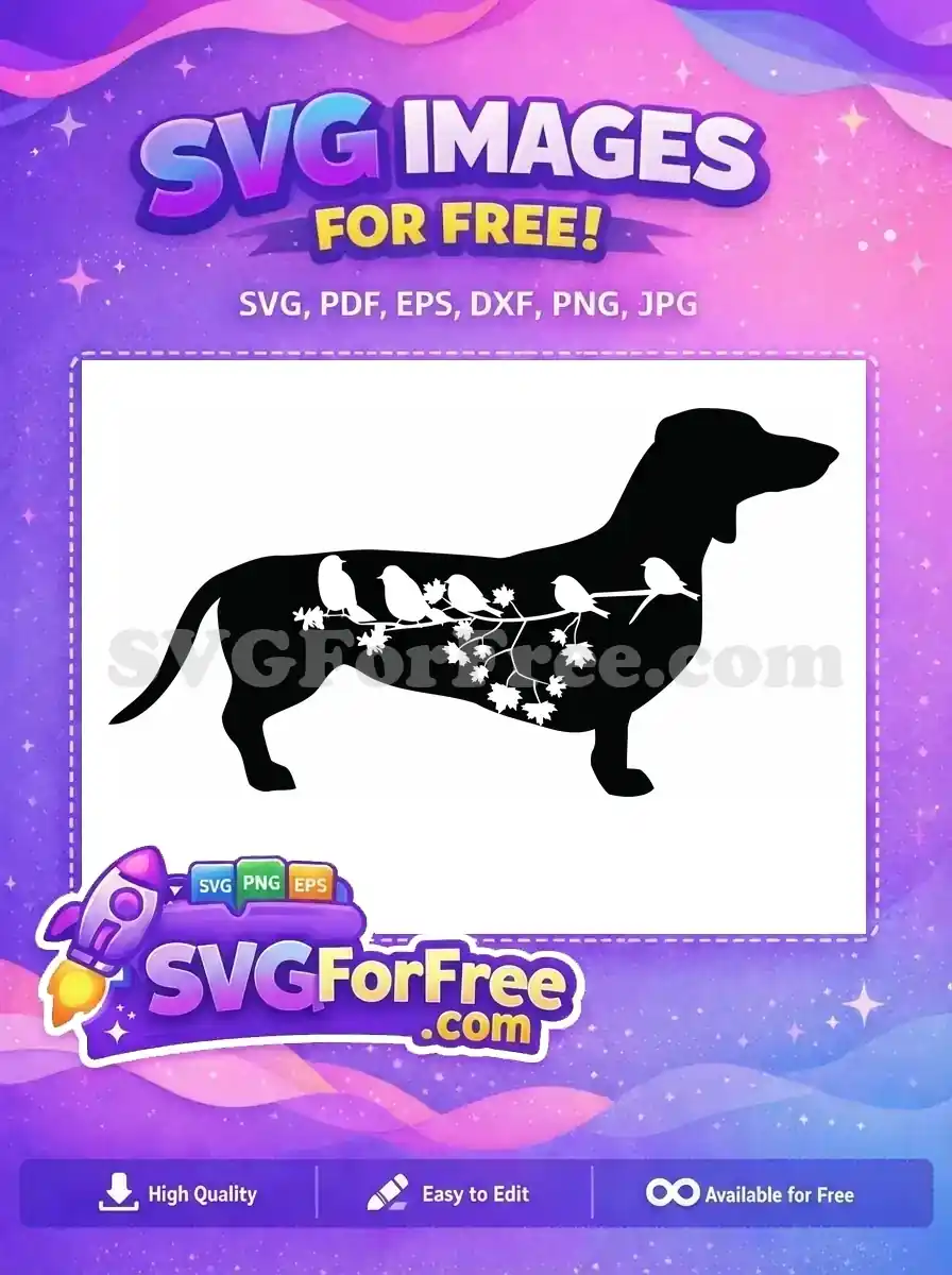 Free Dog Birds Branch Silhouette Free Maple Leaves Animal Free SVG