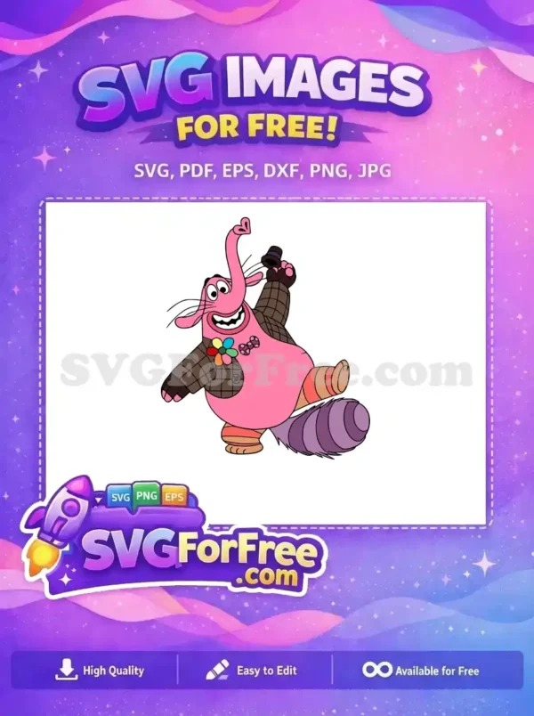 Free Pink Elephant Flower Free Brown Jacket Inside Out Free SVG 2