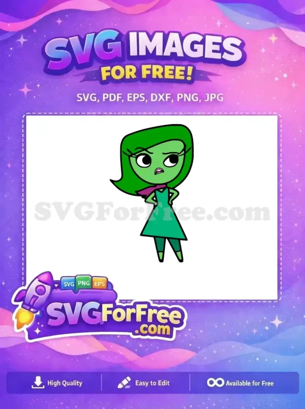 Free Disgust Sarcastic Expression Free Green Dress Inside Out Free SVG