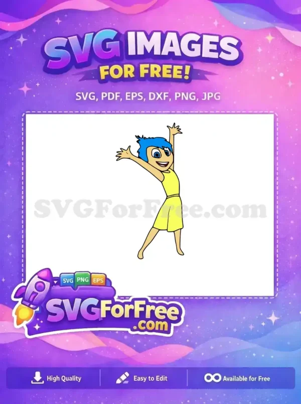 Free Joyful Expression Free Blue Hair Inside Out Free SVG 1