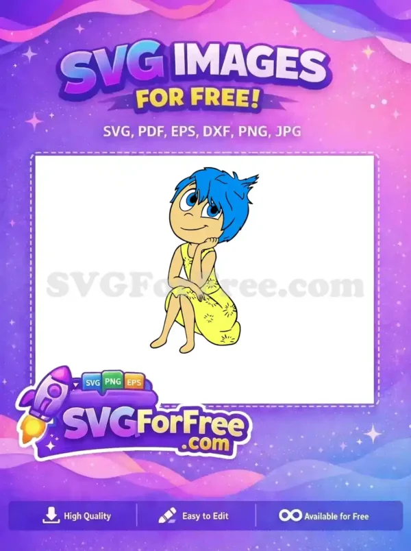 Free Smiling Joy Free Yellow Dress Inside Out Free SVG