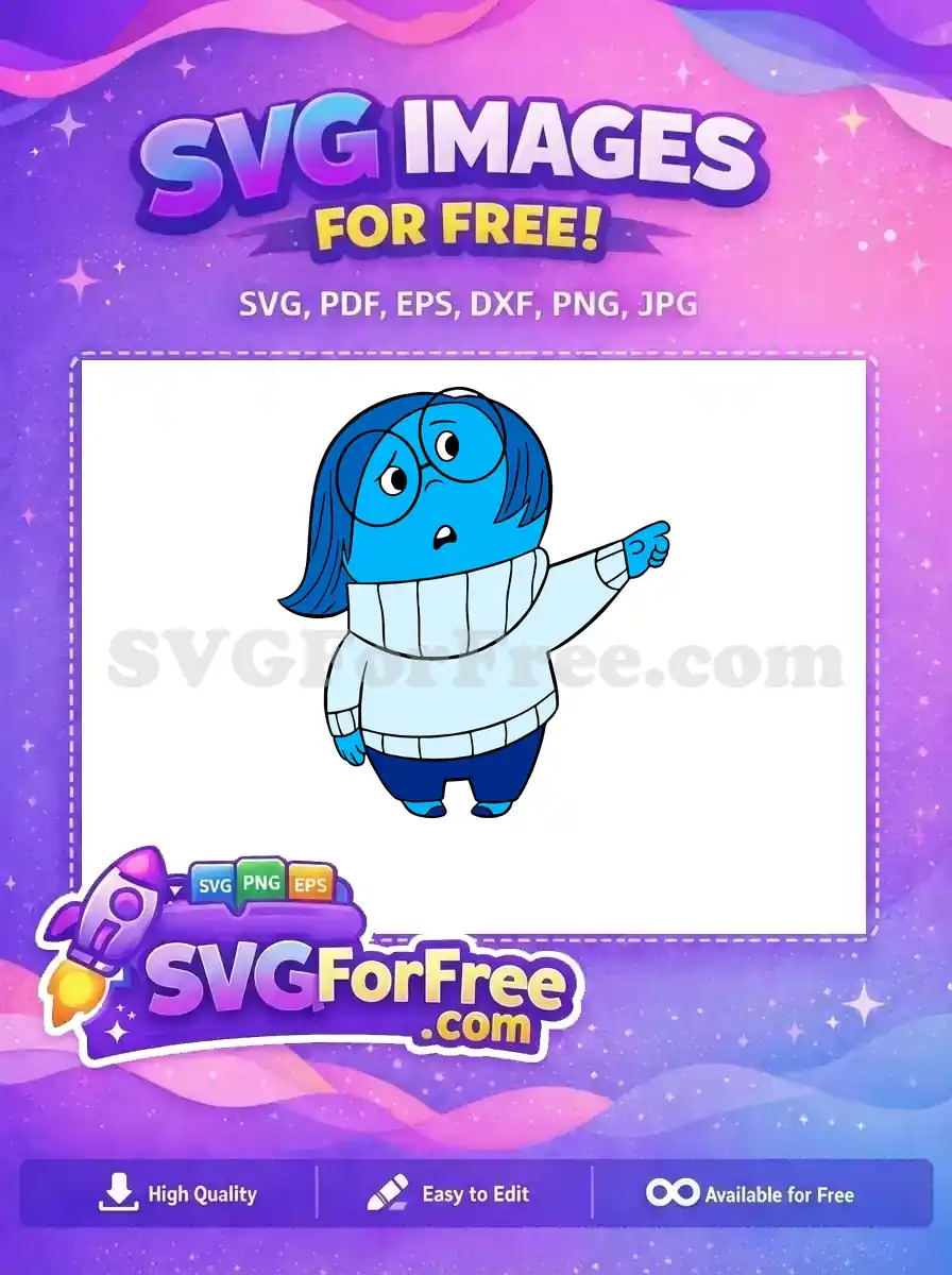 Free Blue Hair Free Pointing Finger Inside Out Free SVG 2