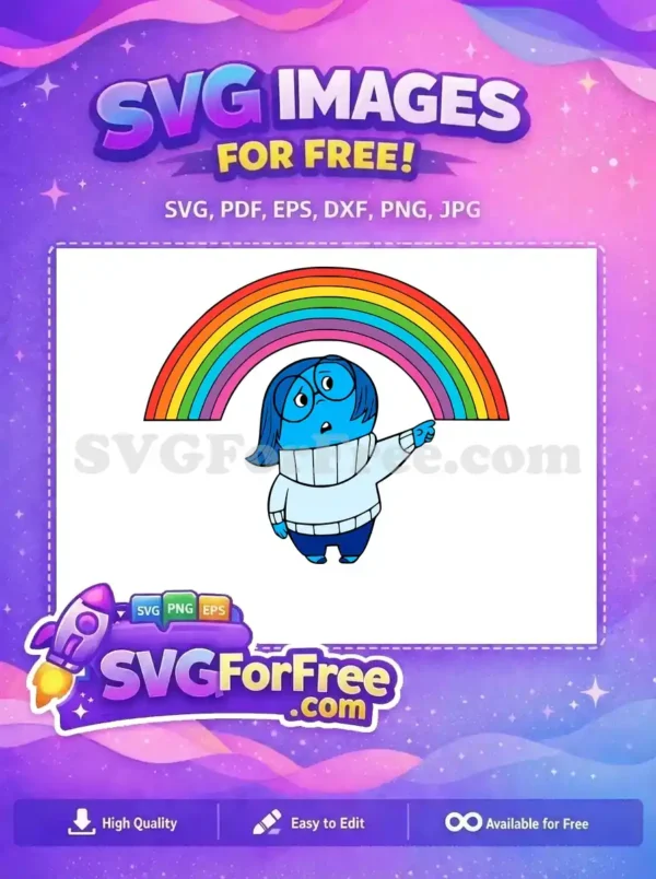 Free Sadness Rainbow Free Pointing Inside Out Movie Free SVG