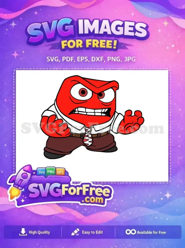 Free Red Angry Character Free Clenched Fists Inside Out Free SVG