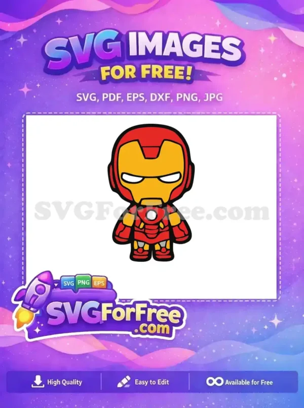 Free Chibi Iron Man Free Red Gold Avengers Free SVG