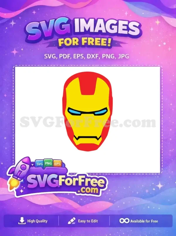 Free Red Yellow Mask Free Blue Eyes Iron Man Free SVG