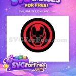 Free Red Mask Free Black Circle Iron Man Free SVG - Instant Download