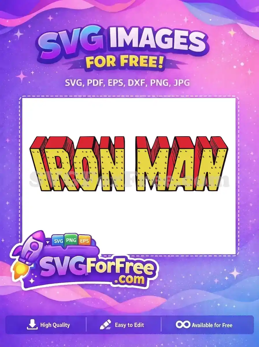 Free Red Yellow Letters Free Iron Man Title Free SVG