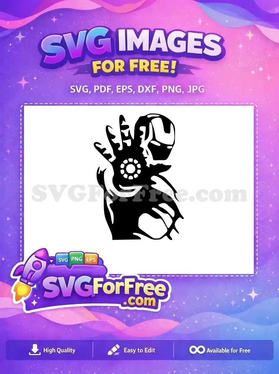 Free Arc Reactor Free Upwards Hand Iron Man Free SVG