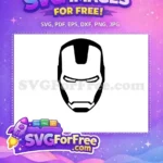 Free Iron Man Helmet Free Black Outline Marvel Free SVG - Instant Download