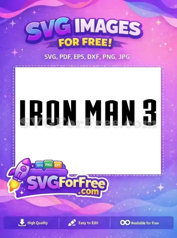 Free Iron Man Free Movie Title Free SVG