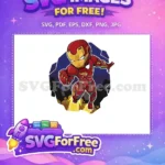 Free Red Gold Armor Free Flying Pose Iron Man Free SVG - Instant Download
