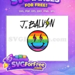 Free Rainbow Smile Free Pink Lightning J Balvin Free SVG - Instant Download