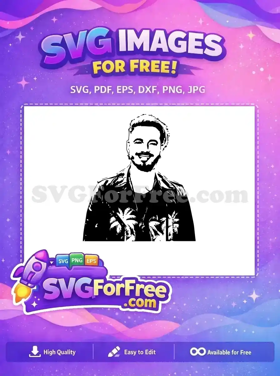 Free Smiling Face And Beard Free Tropical Palm Tree Shirt J Balvin Free SVG