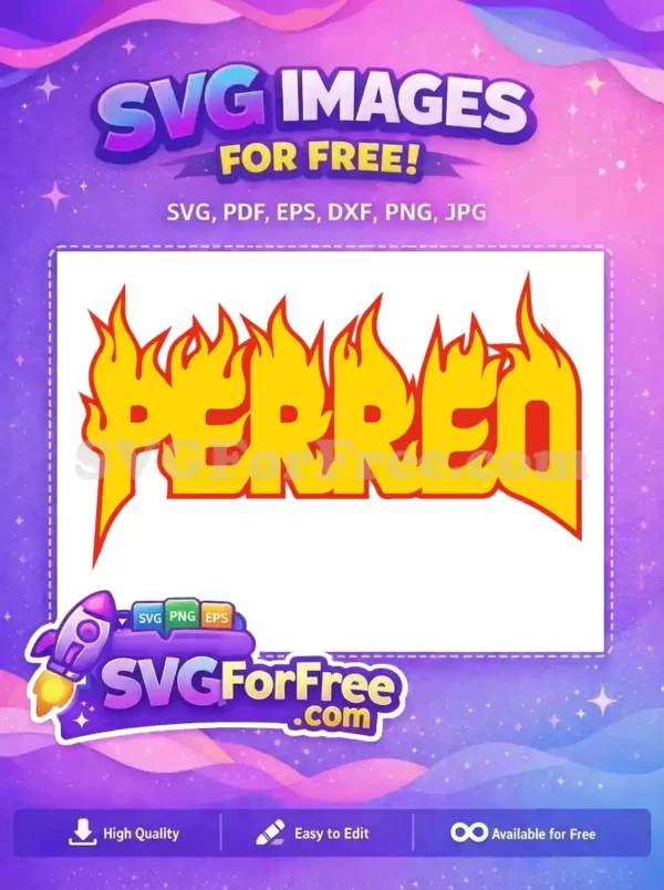 Free Yellow Flame Free Red Outline Perreo Free SVG