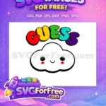 Free Colorful Guess Cloud Free Smiling Face J Balvin Free SVG - Instant Download