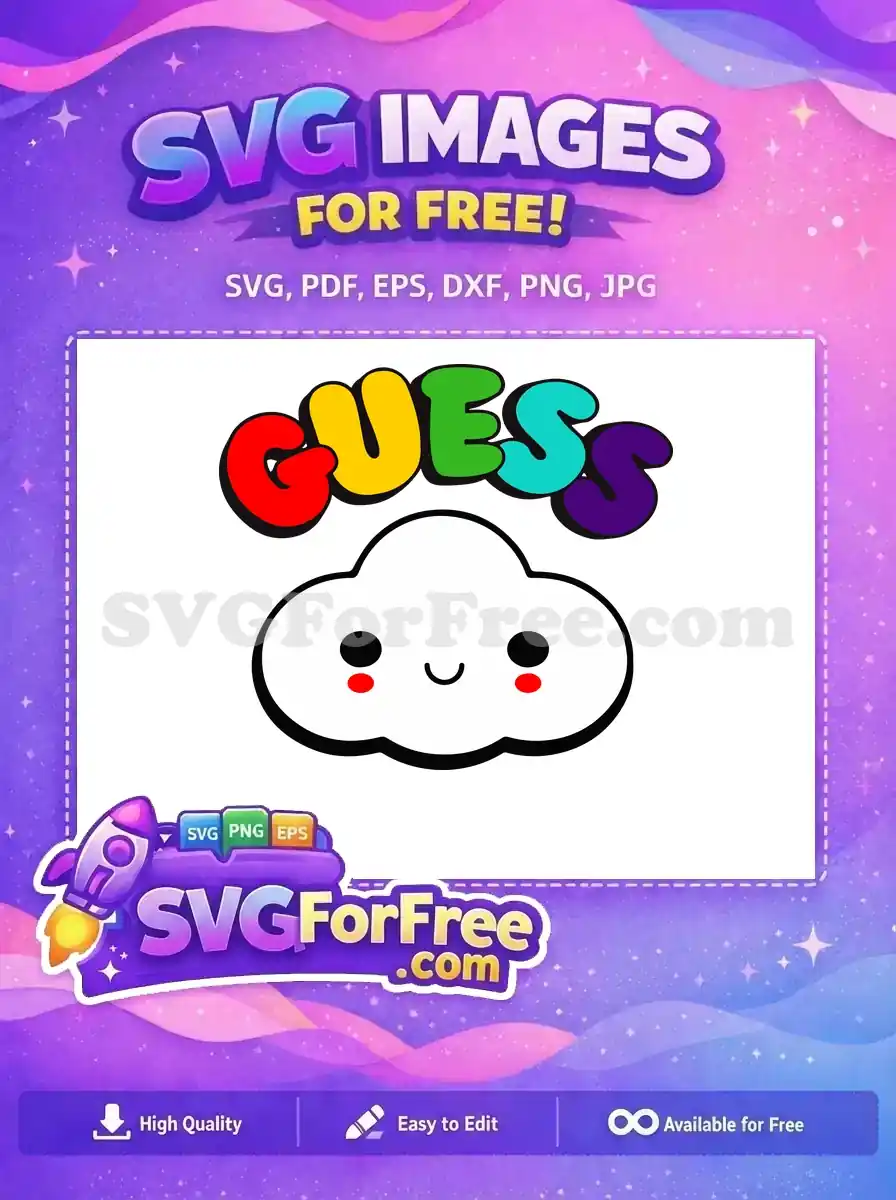 Free Colorful Guess Cloud Free Smiling Face J Balvin Free SVG