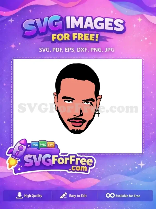Free J Balvin Portrait Free Cartoon Face J Balvin Free SVG